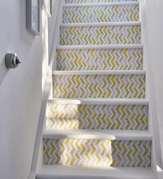 escalier motif chevrons